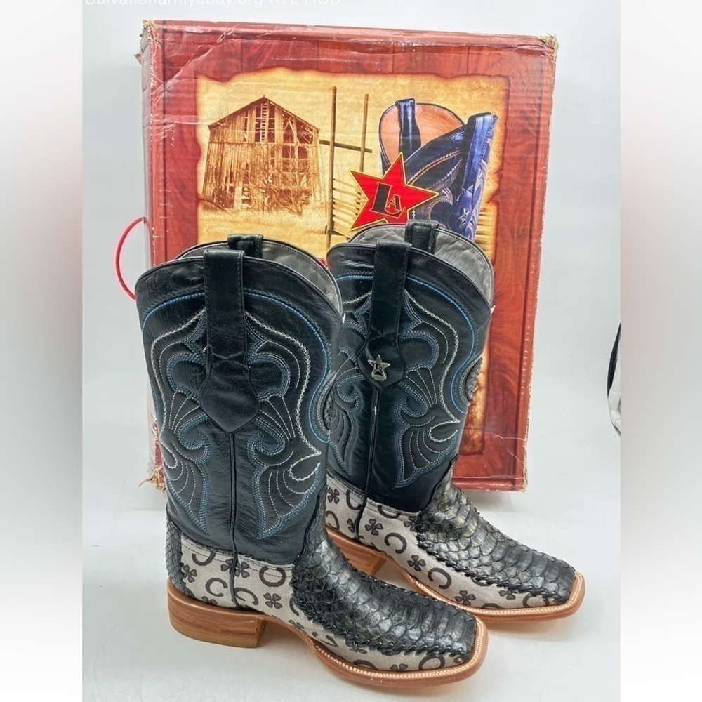 LOS ALTOS MEN’S GENUINE PYTHON LEATHER WESTERN BOOTS